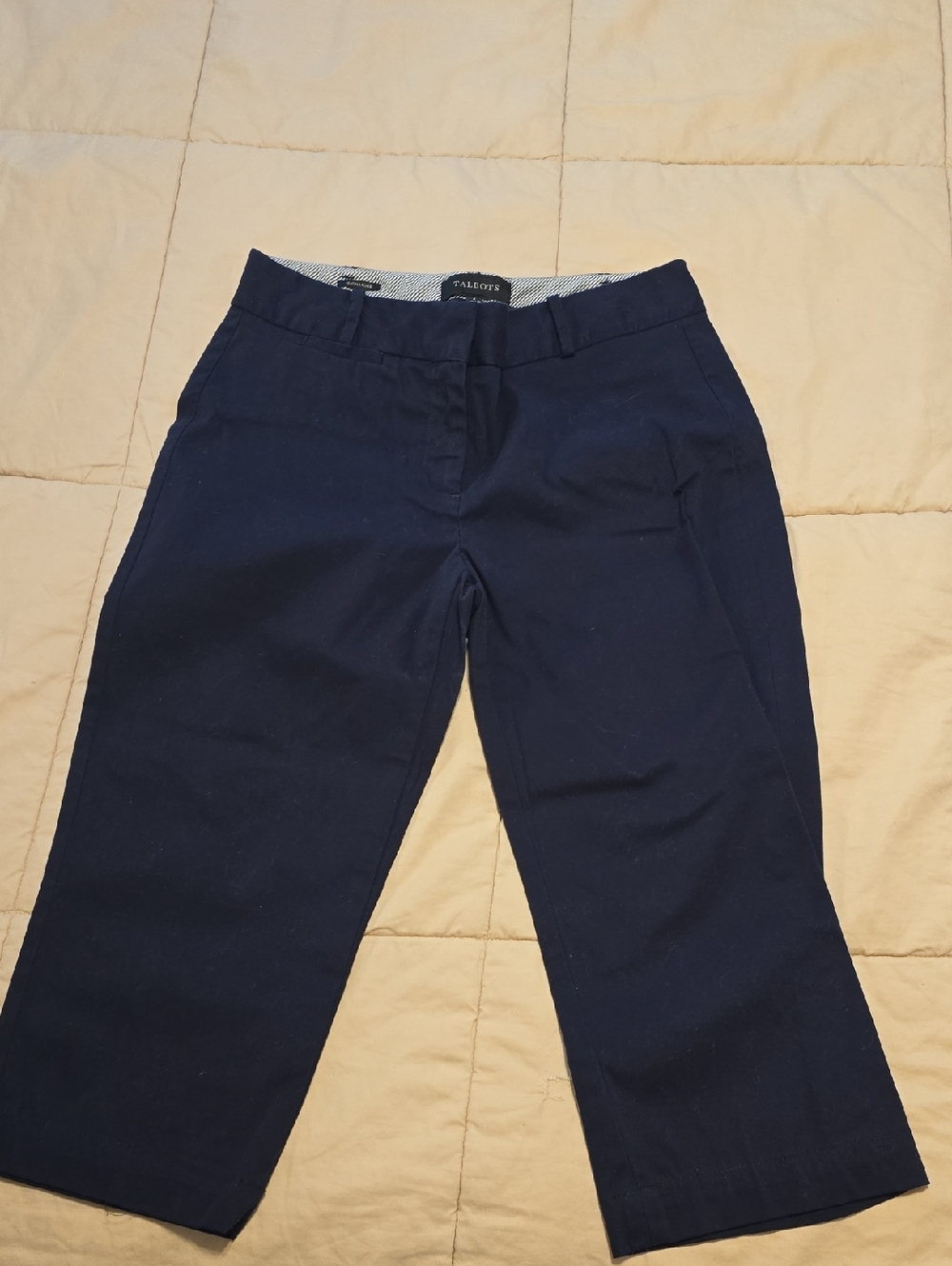 Talbots Navy Cropped Straight-Leg Pants